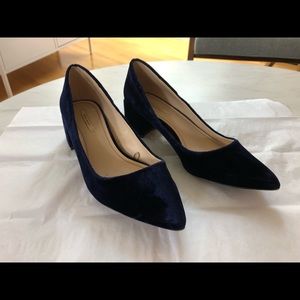 Blue Velvet Zara Pumps — great condition!